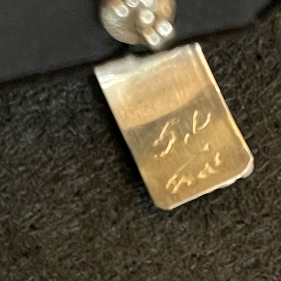 ZUNI TURQUOISE HALF HOOP STERLING EARRINGS - Picture 7 of 7